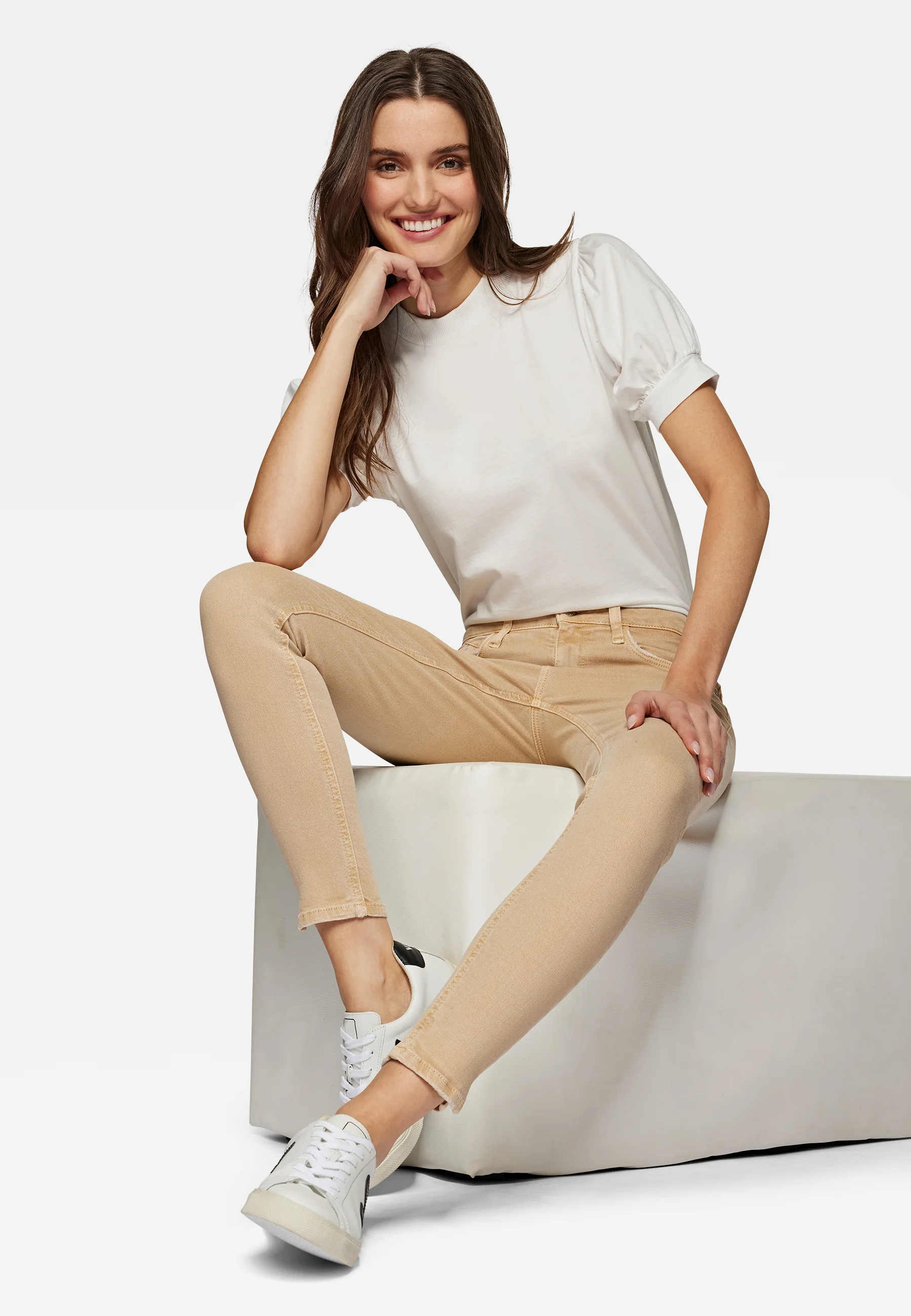 Mavi ADRIANA | Mid-Rise, Super Skinny Jeans in beige