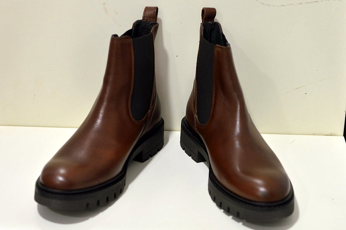 Franzini  Herren Chelsea Boots aus Leder in braun mit grober Sohle 