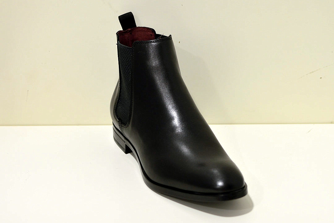 Franzini made in Italy Herren-Chelsea Boots aus Leder, schwarz