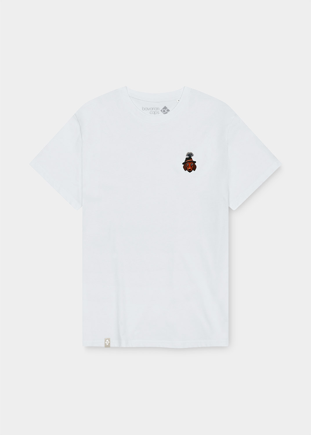 Bavarian Caps T-Shirt "Monsieur Waldi" - weiß Dackel