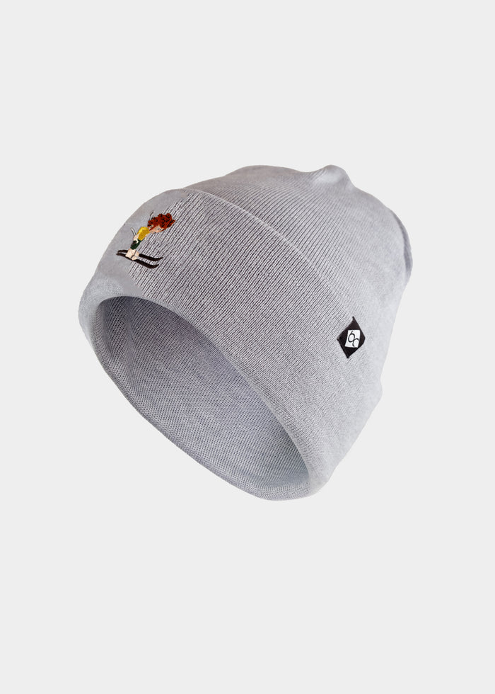 Bavarian Caps - Unisex Stick-Haum "Pumuckl Skirennen" - hellgrau / Mütze