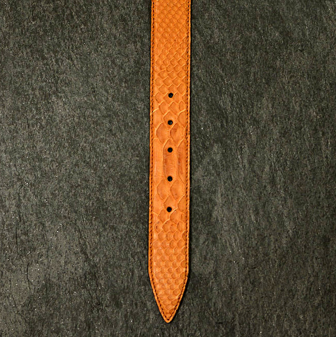 Ralph Gladen Schlangenledergürtel Python Breite 3,5cm in cognac