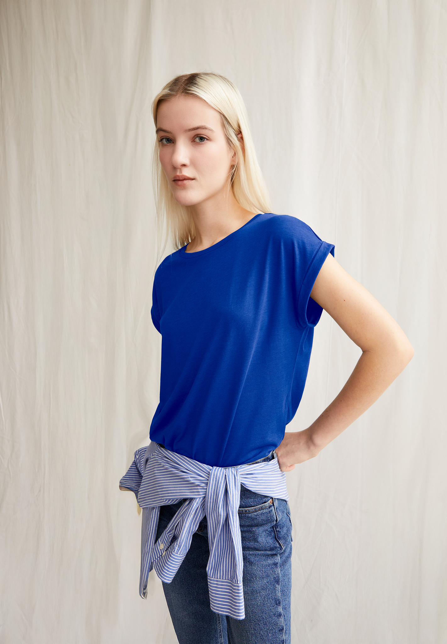 Armedangels JILAANA T-Shirt Loose Fit aus TENCEL™ Lyocell Mix in lapsi blue Armedangels JILAANA T-Shirt Loose Fit aus TENCEL™ Lyocell Mix in lapsi blue