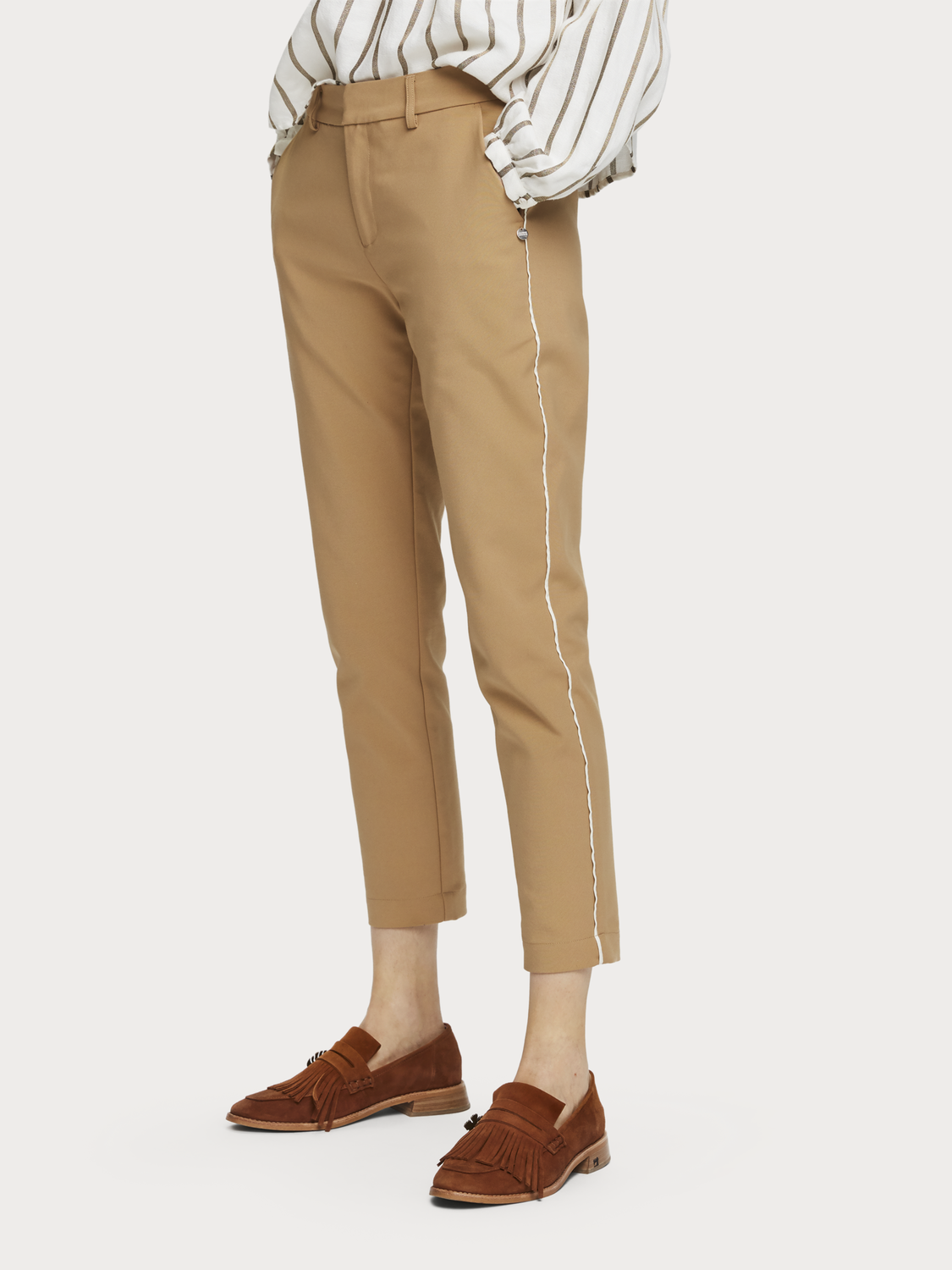 Scotch&Soda Figurbetonte Stretch-Hose camel