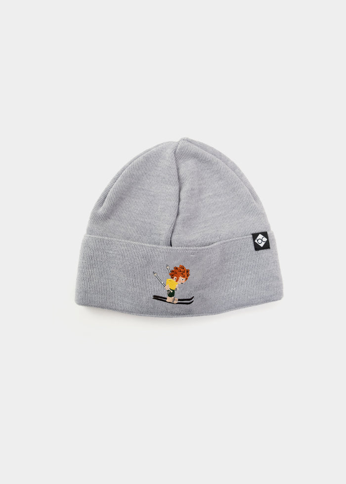 Bavarian Caps - Kinder Stickhaum "Pumuckl Skirennen" - hellgrau Mütze