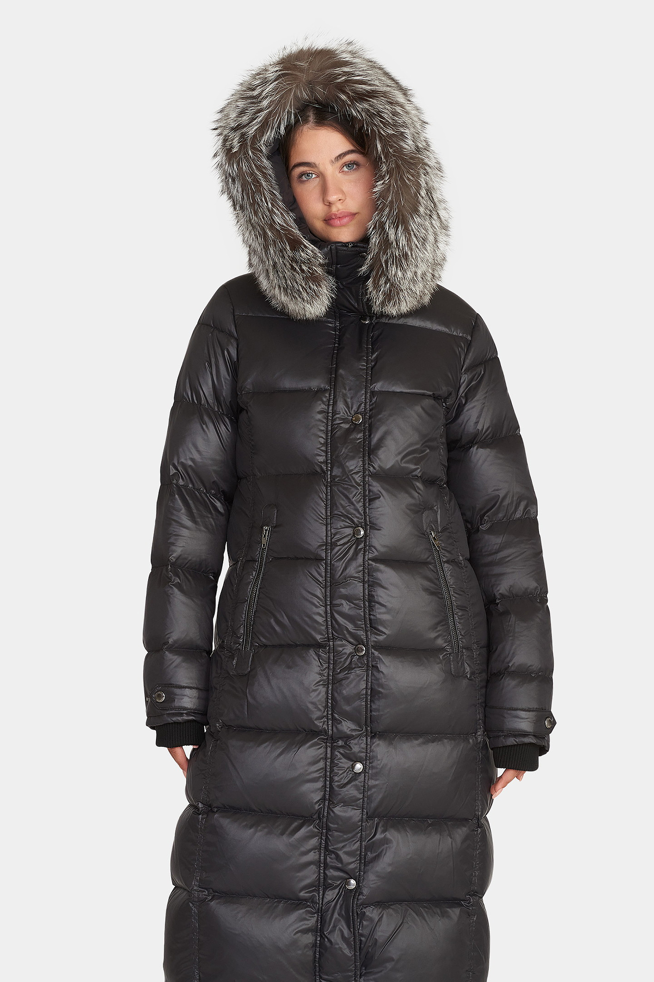RockandBlue Farrow FX Coat mit extra großem Echtpelz Kragen Black / Silverfox RockandBlue Farrow FX Coat mit extra großem Echtpelz Kragen Black / Silverfox