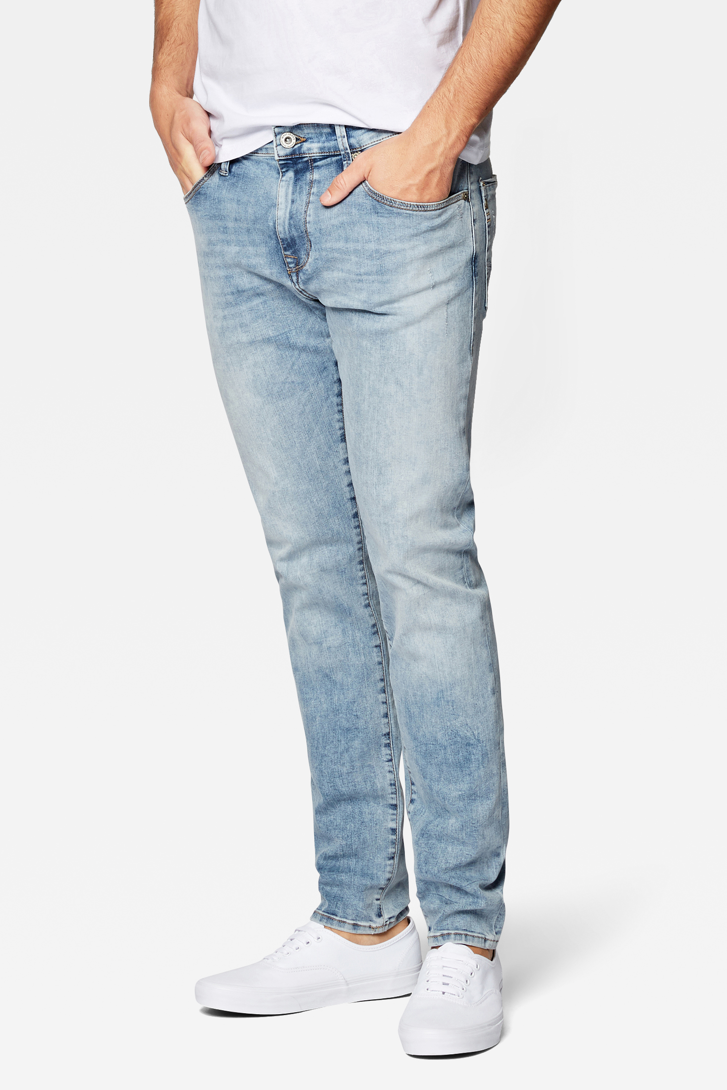 Mavi  James super skinny Jeans mit  niedriegen Leibhöhe Blau Bleched