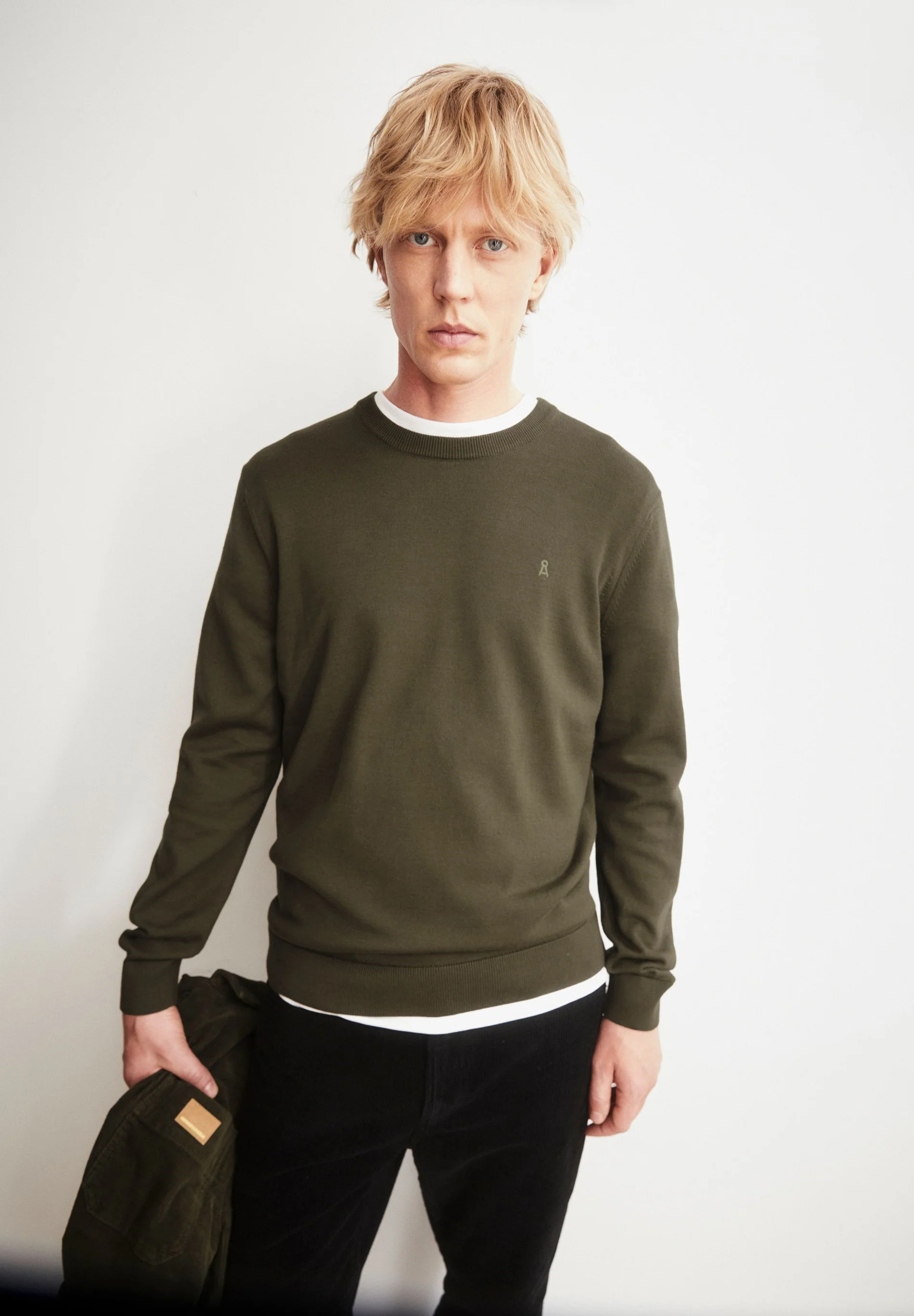 Armedagels LOUKAA STRICKPULLOVER aus 100% Bio-Baumwolle in dark earth / grün