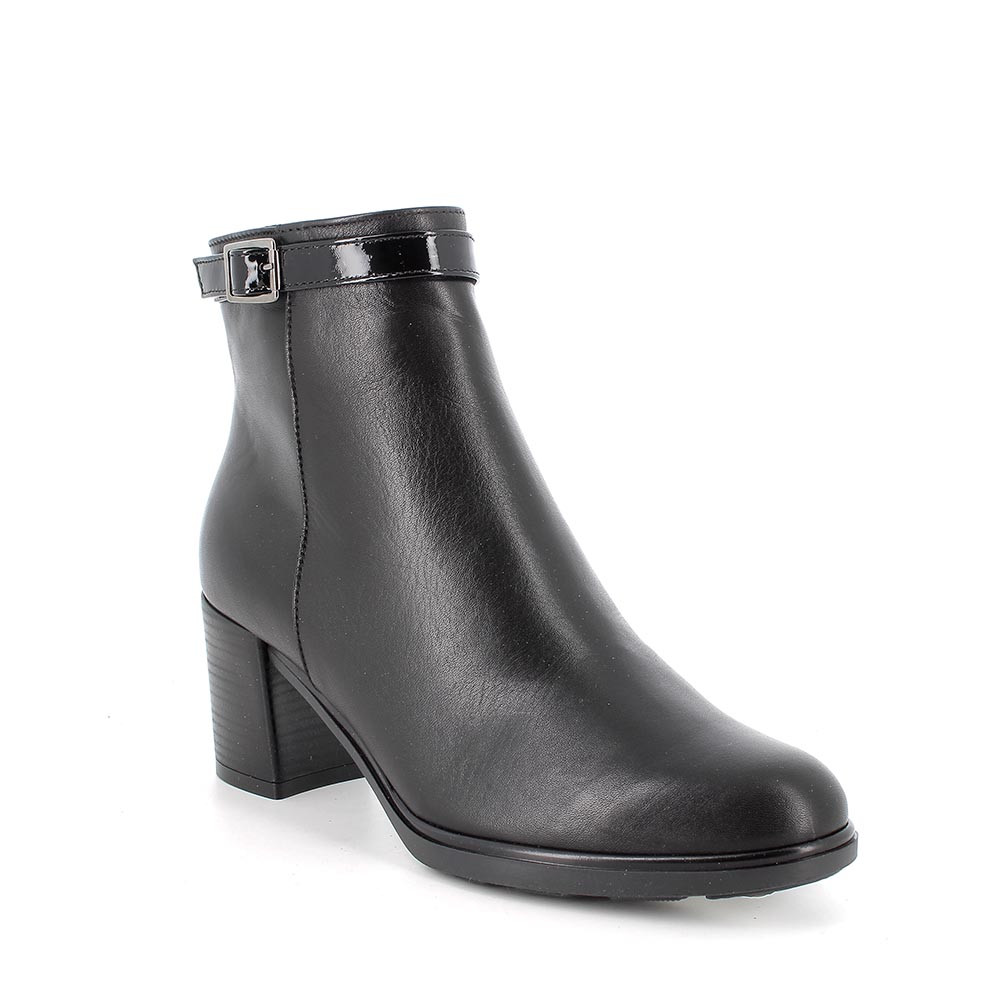 Igi&Co edle Damen-Stiefeletten aus Leder mit Absatz, schwarz 