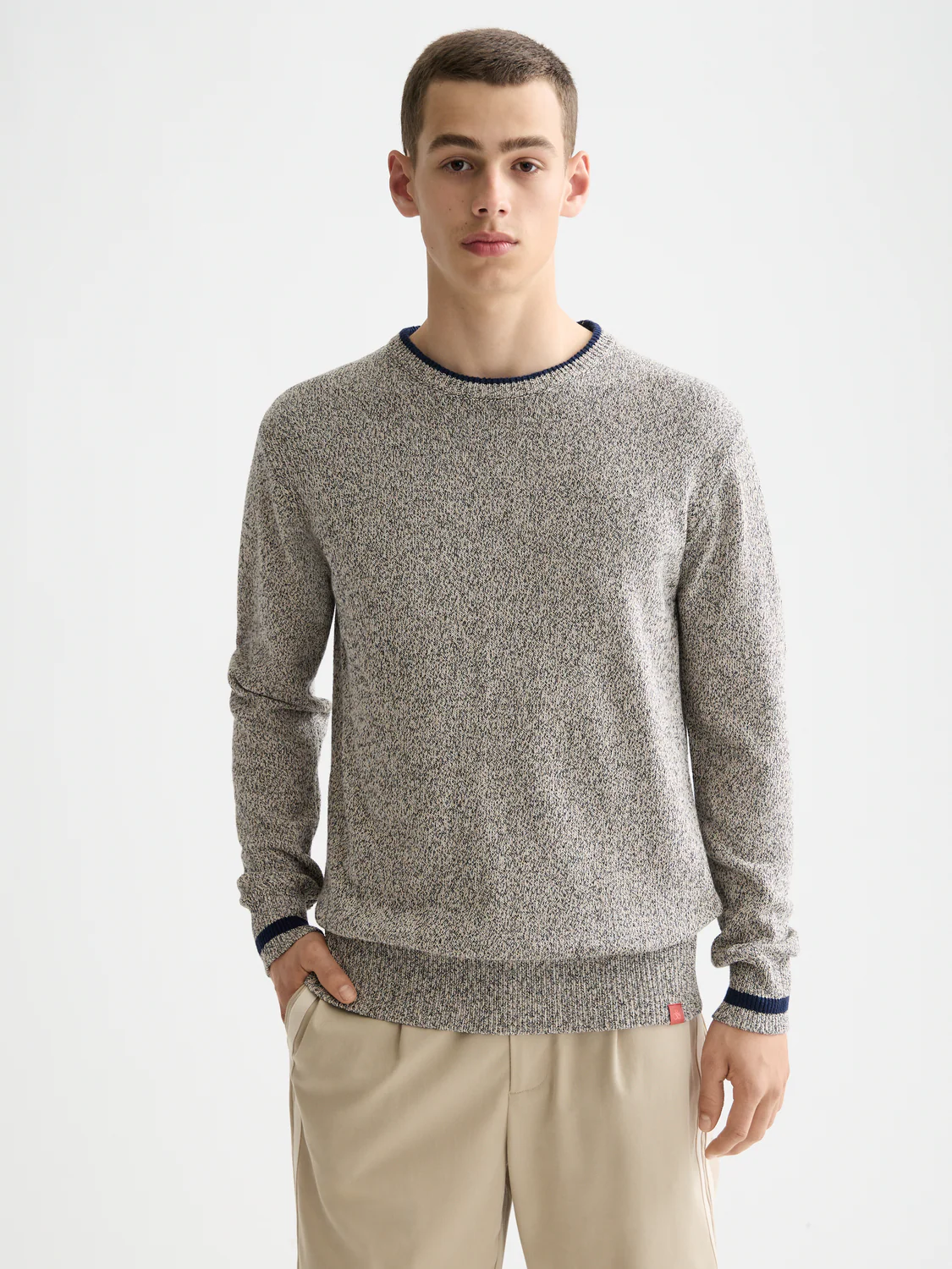 Scotch & Soda Melange regular fit crew neck / Pullover in Plaza Taupe Melange Scotch & Soda Melange regular fit crew neck / Pullover in Plaza Taupe Melange