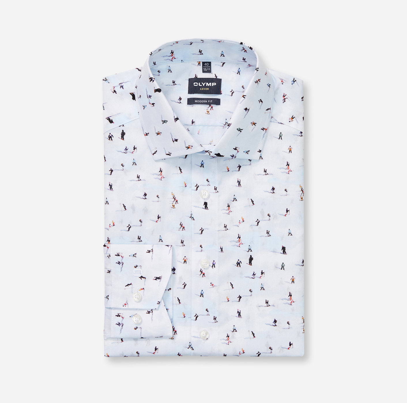 Olymp Hemd vom Office in die Berge – das Luxor Hemd aus Oxford-Gewebe im Ski-Print