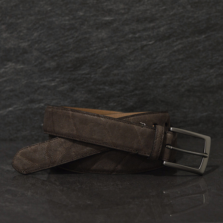 Fausto Colato hochwertiger echter Elefantenleder-Herrengürtel / Elefante in braun