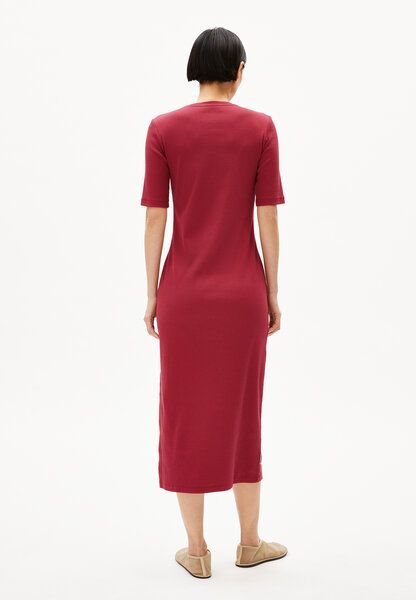 Armedangels  SEHAARAA Ripp-Jerseykleid aus Bio-Baumwoll Mix / Kleid in red ash