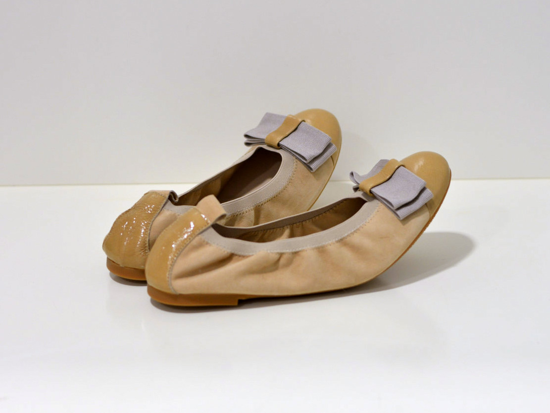 Gianluca Pisati Ballerinas aus Wildleder mit flexiberl Sohle in beige