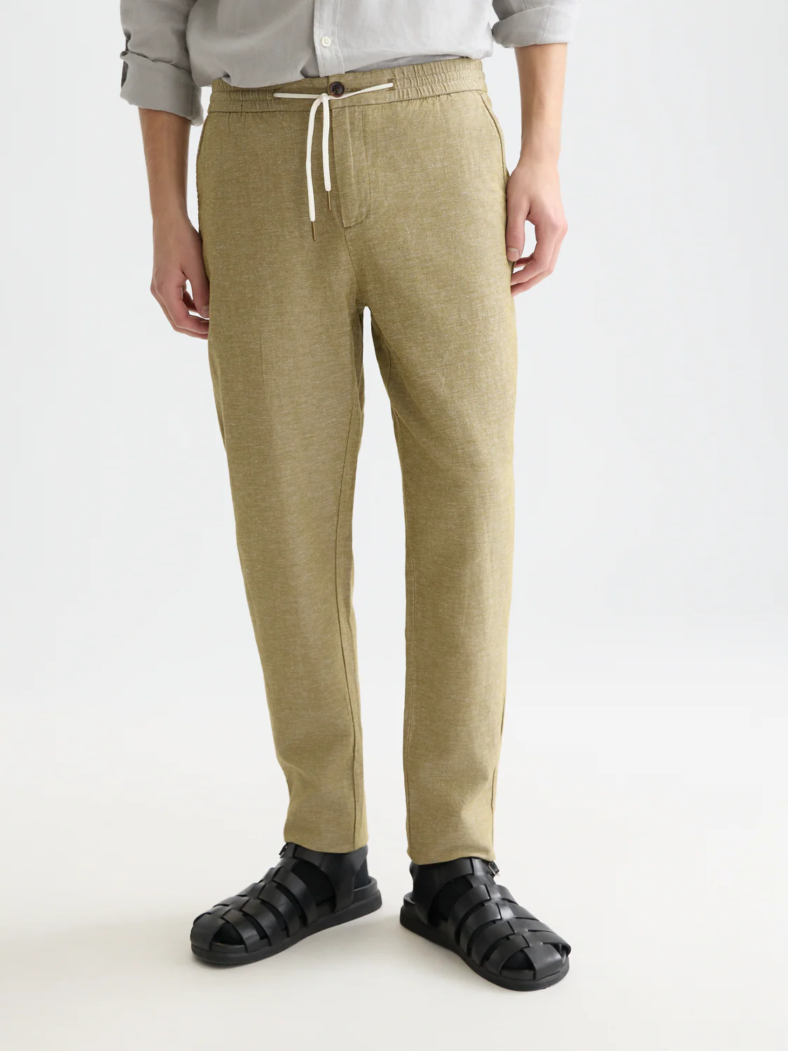 Scotch&Soda Seasonal Essentials Warren cotton-linen jogger in green moss