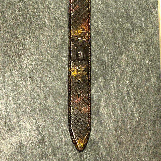 Ralph Gladen Schlangengürtel Pythonleder Breite 4,0cm in bordeaux / braun