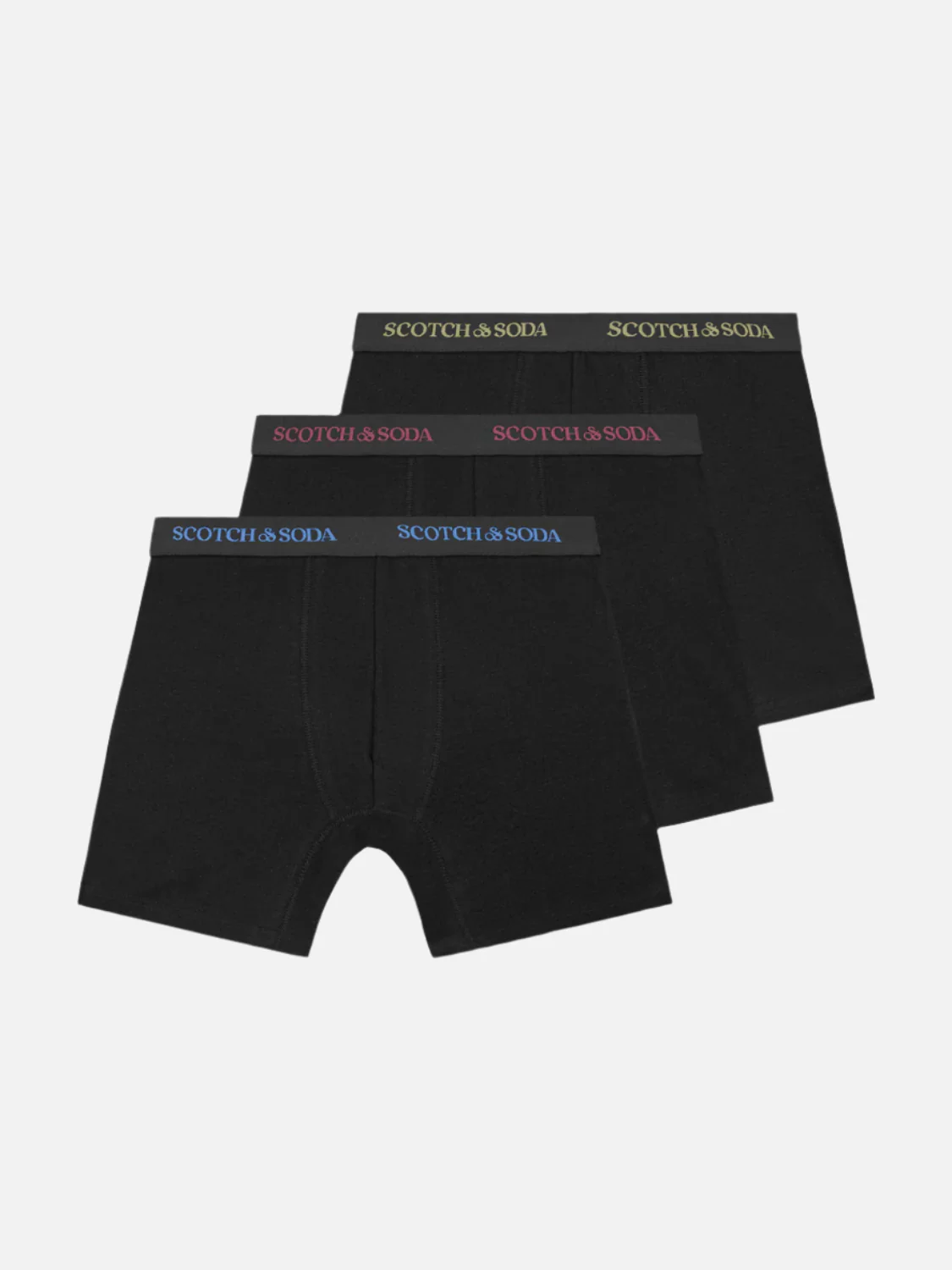 Scotch & Soda 3-PACK MEN'S COTTON BOXERS / Boxershort in schwarz mit farbigem Bunt