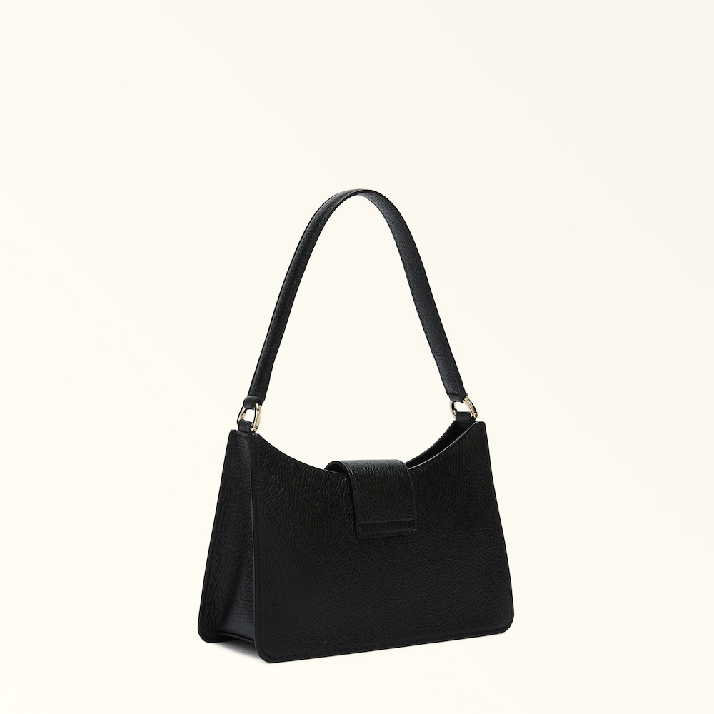 Furla 1927 Schultertasche aus genarbten Kalbsleder in schwarz Furla 1927 Schultertasche aus genarbten Kalbsleder in schwarz