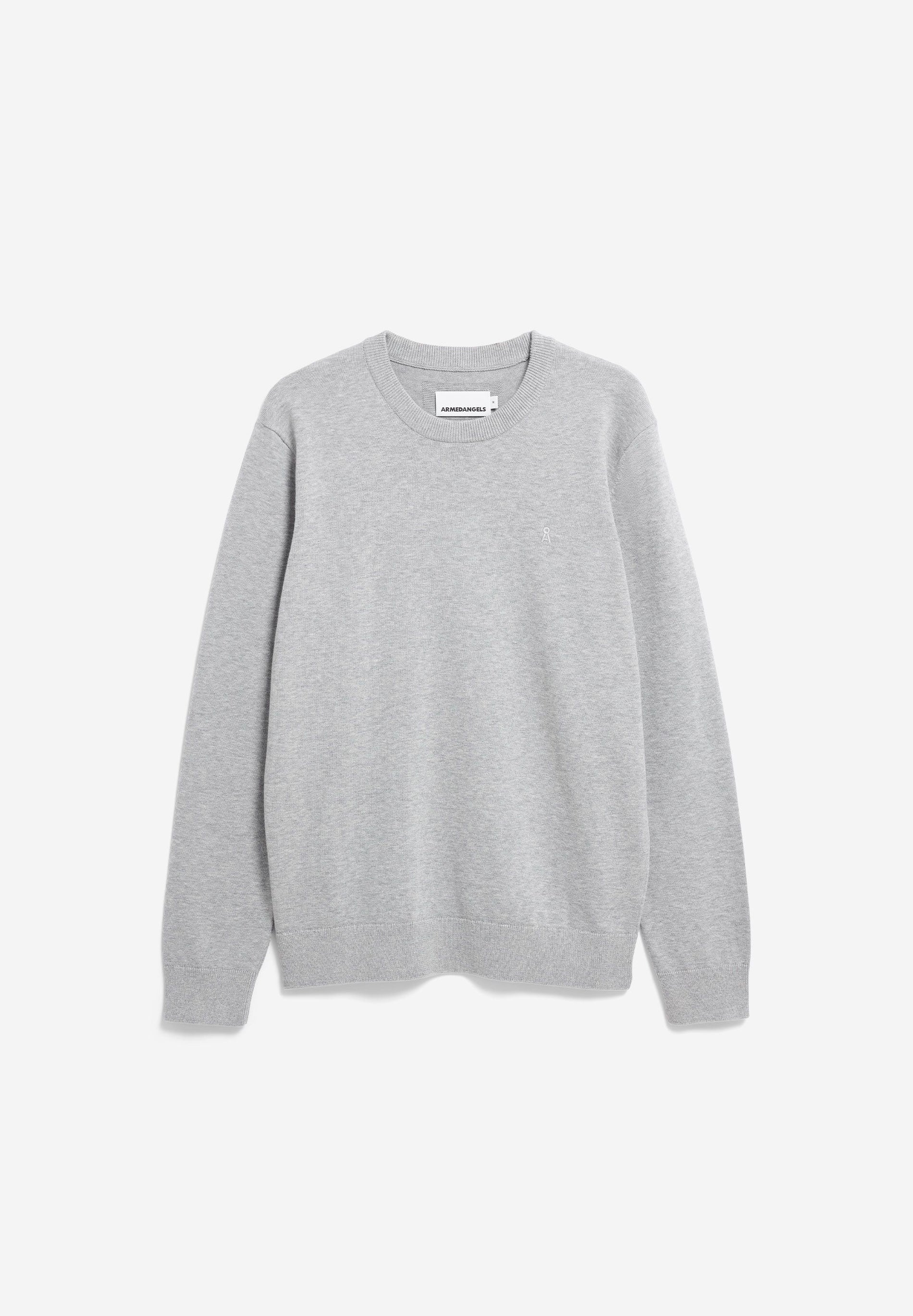Armedagels LOUKAA STRICKPULLOVER aus 100% Bio-Baumwolle in silver melange / grau