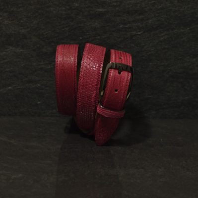 Ralph Gladen Lizard Gürtel Breite 3,0cm in obergine / Eidechse