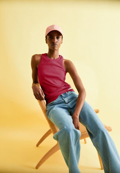 Armedangels KANITAA - Damen Ripp-Top aus Bio-Baumwoll Mix in red ash