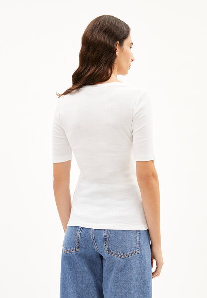 Armedangels  MAAIA VIOLAA  Ripp-T-Shirt Slim Fit aus Bio-Baumwoll Mix in weiß 