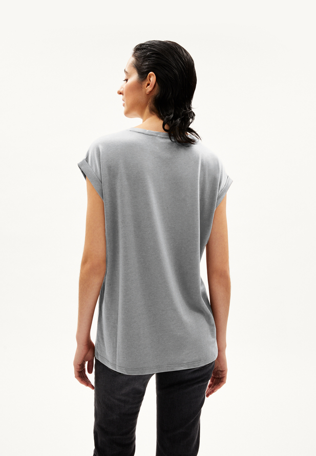 Armedangels JILAANA T-Shirt Loose Fit aus TENCEL™ Lyocell Mix in grey melange Armedangels JILAANA T-Shirt Loose Fit aus TENCEL™ Lyocell Mix in grey melange