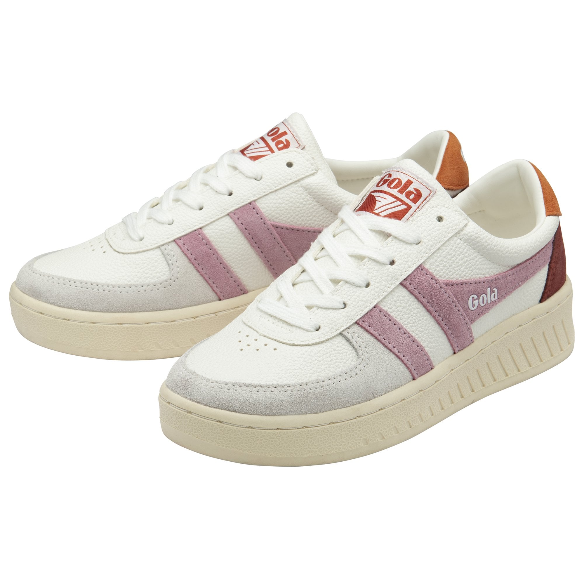 Gola Classics Women's Grandslam Trident Trainers Sneaker in White/Candy/Moody Orange Gola Classics Women's Grandslam Trident Trainers Sneaker in White/Candy/Moody Orange