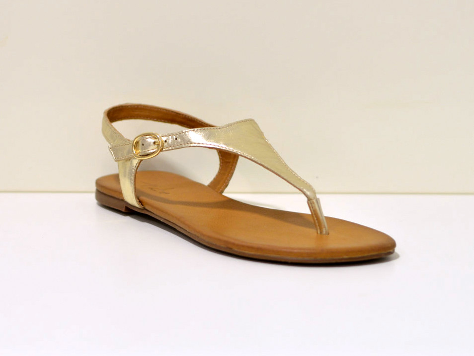 Tube Zehensandalen aus Leder Gold 