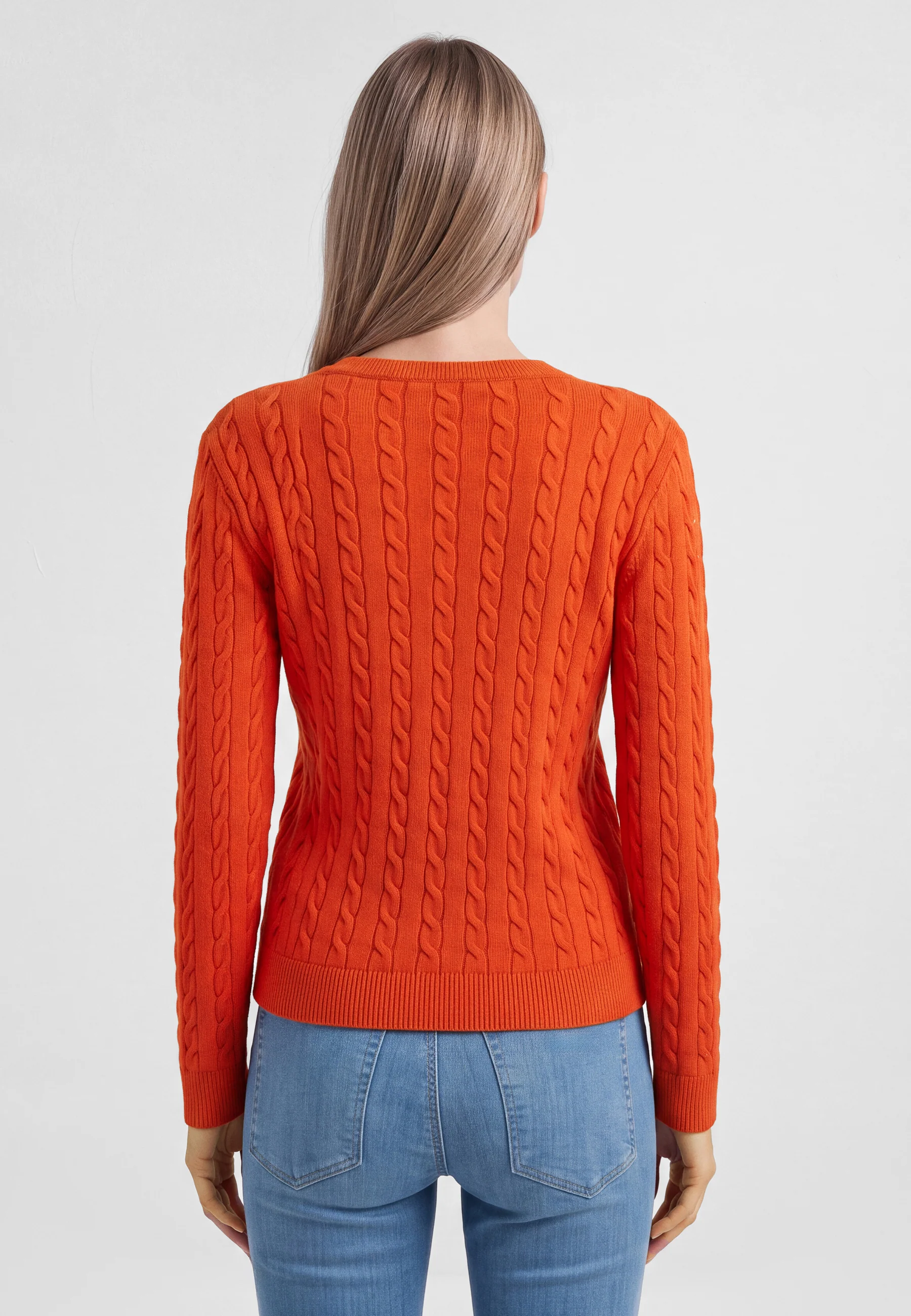 Mavi Pullover LONG SLEEVE V NECK TRICOT | Feinstrick Pullover in orange