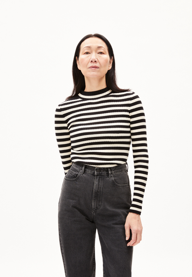 Armedangels  ALAANIA STRIPED Pullover aus Bio-Baumwolle in black-oatmikl Armedangels  ALAANIA STRIPED Pullover aus Bio-Baumwolle in black-oatmikl