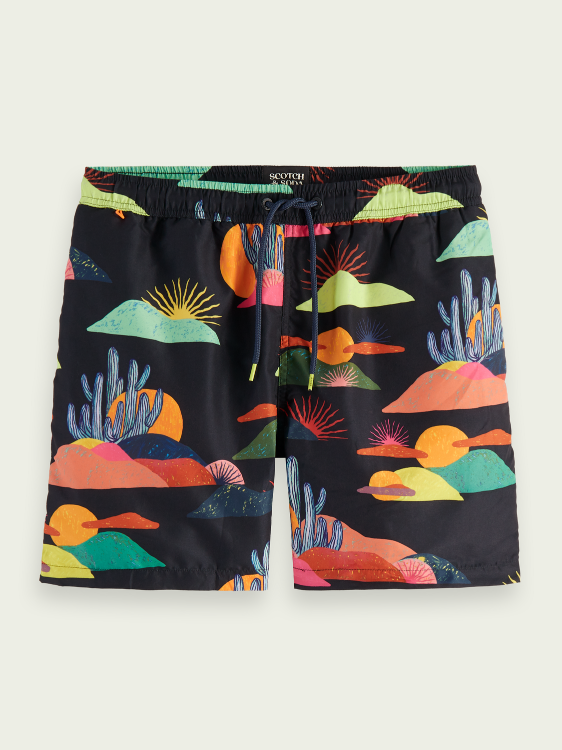 Scotch&Soda Abel Macias Badeshorts mit Print in schwarz