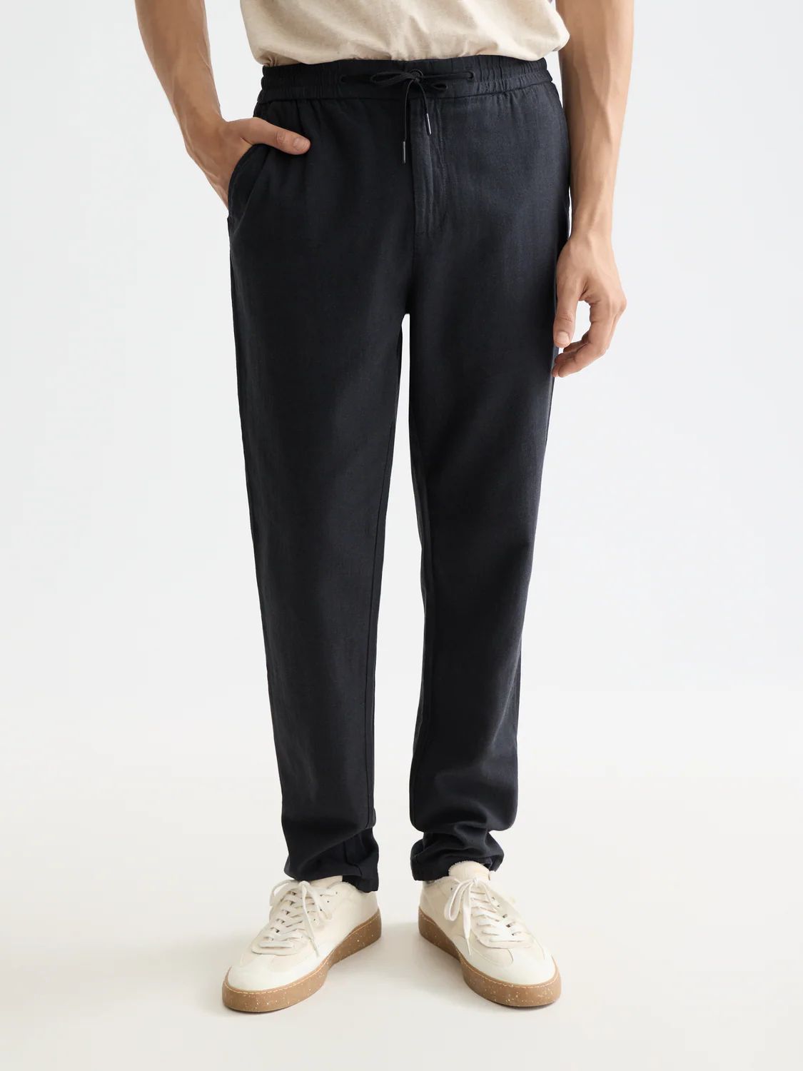 Scotch&Soda Chino Essentials WARREN COTTON/LINEN TWILL JOGGER IN NIGHT