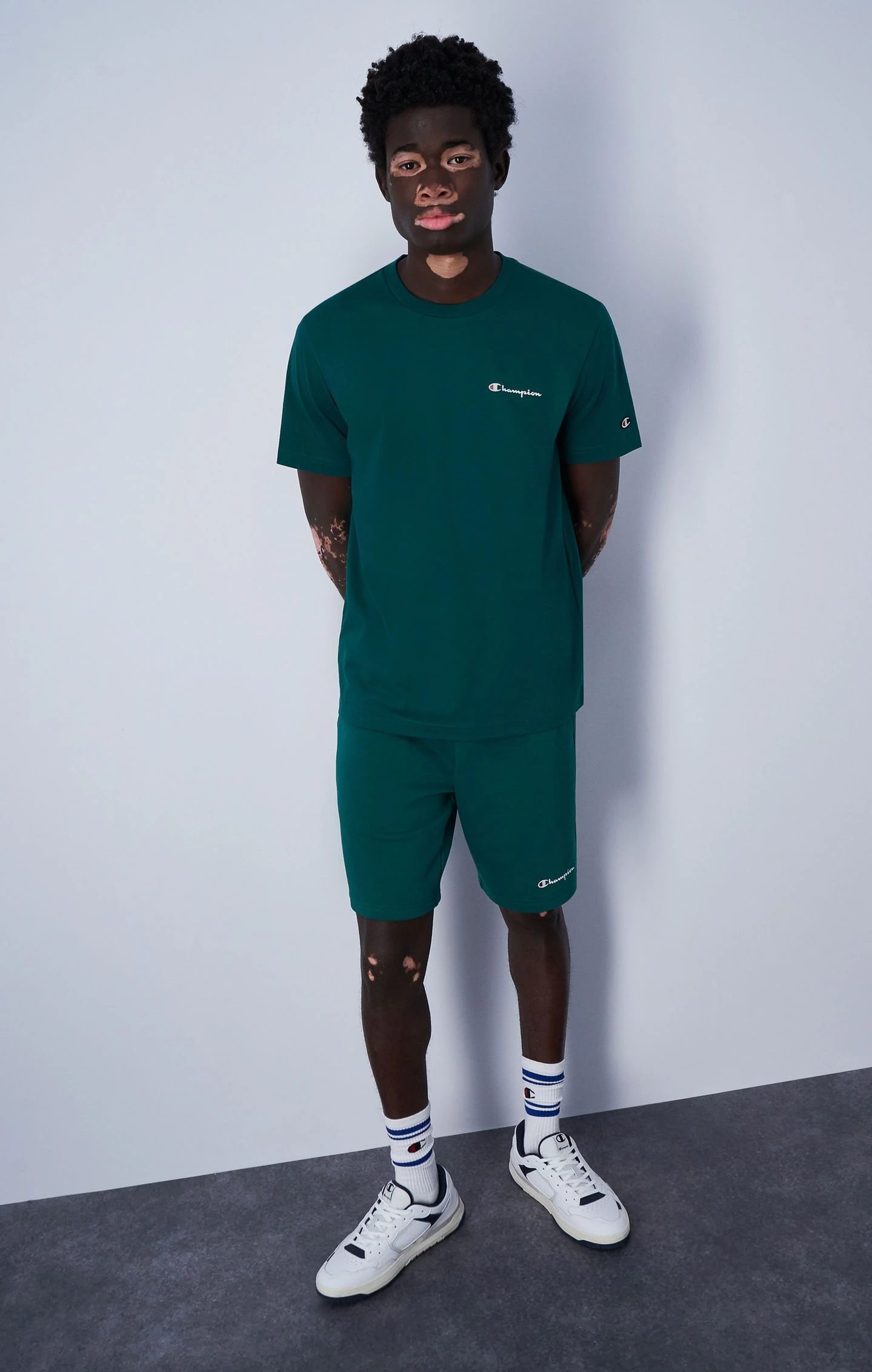 Champion Shorts aus Terry mit Champion-Logo in grün Champion Shorts aus Terry mit Champion-Logo in grün