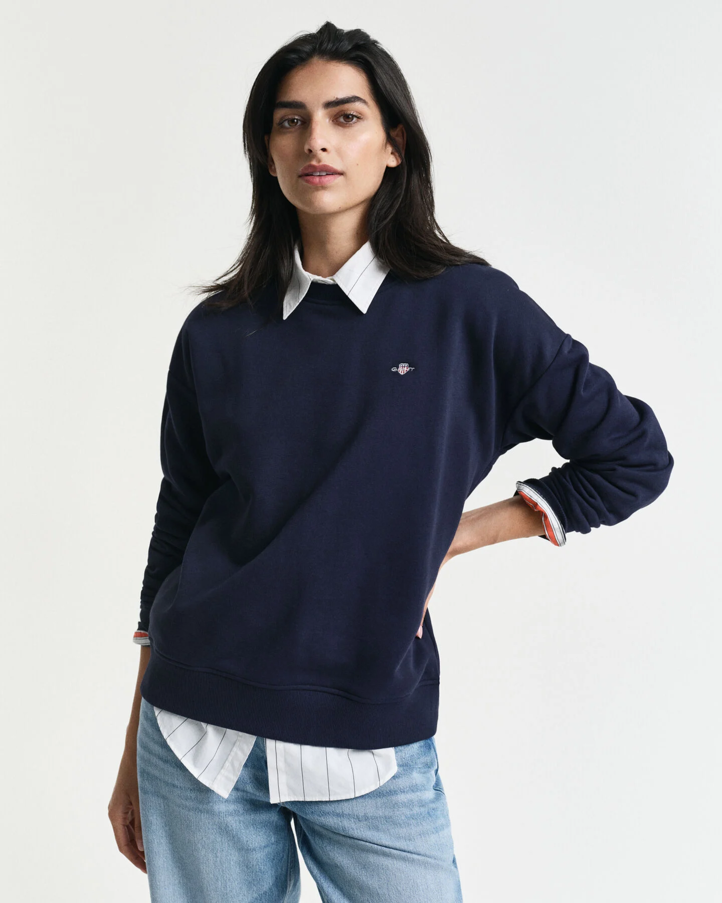 GANT Shield Rundhals Sweatshirt in evening blue / C-NECK SWEAT