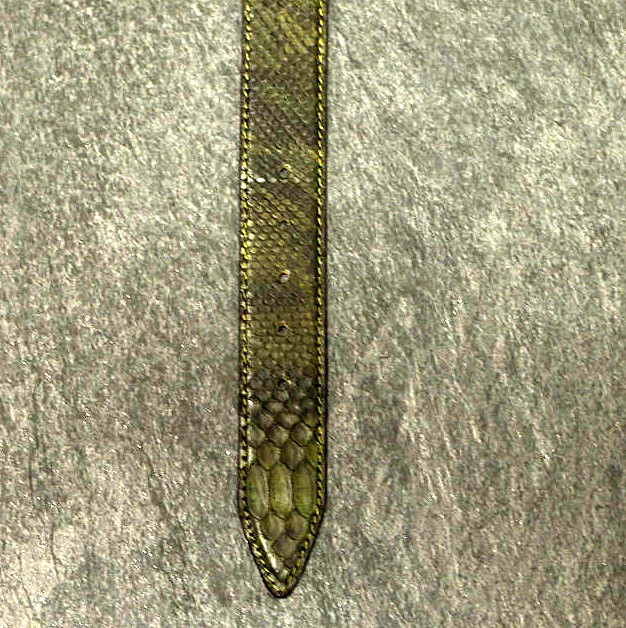 Ralph Gladen Schlangenleder-Gürtel Python Sonderbreite 4,5cm in batik grün