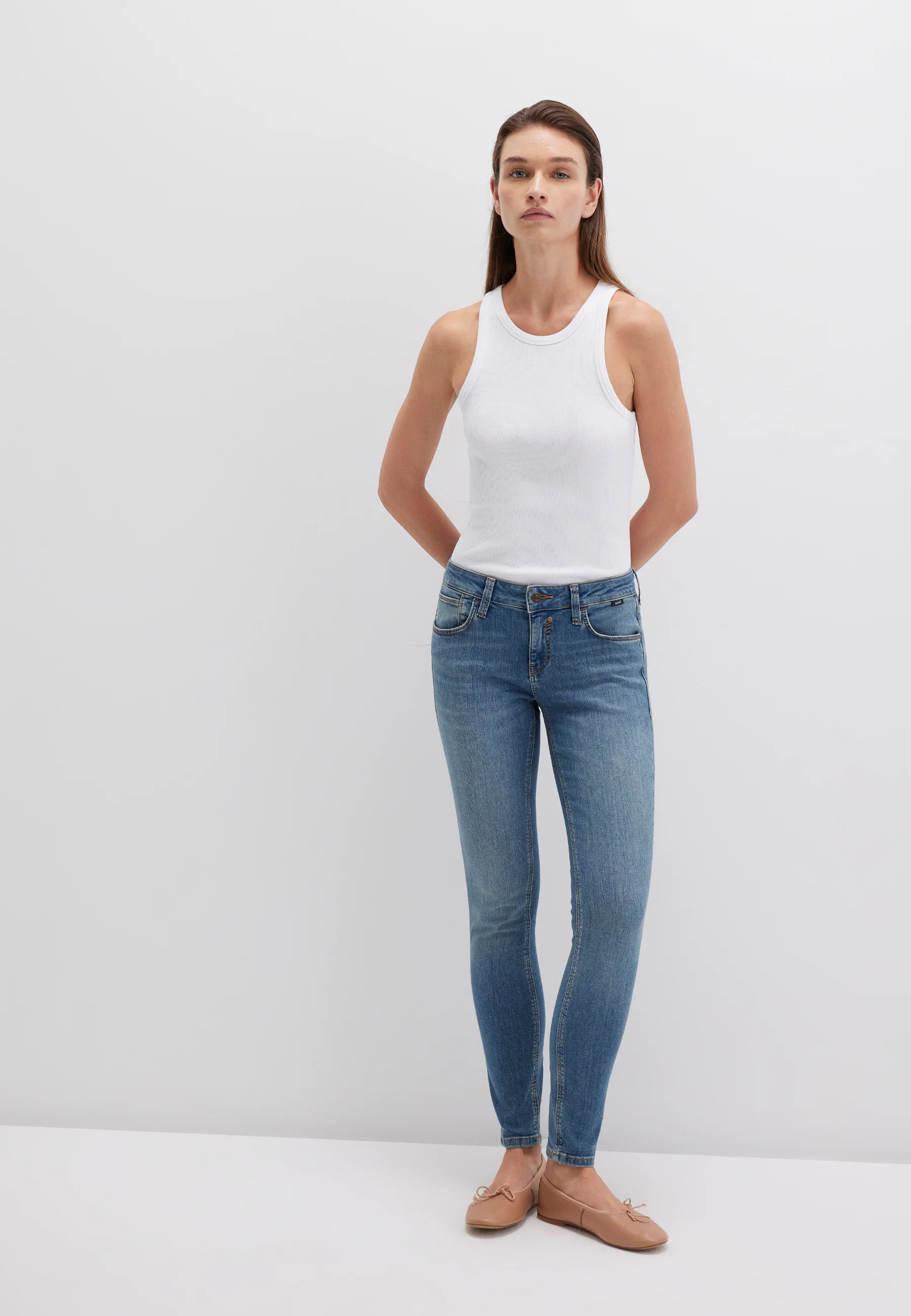 Mavi ADRIANA | Mid-Rise, Super Skinny Skinny | blau deep shaded str Mavi ADRIANA | Mid-Rise, Super Skinny Skinny | blau deep shaded str