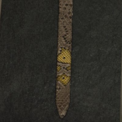 Ralph Gladen Schlangenledergürtel Python Breite 3,5cm in taupe / gold