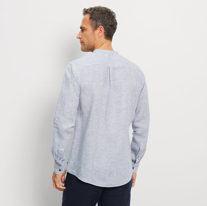 Olymp Casual Freizeithemd aus Leinen, regular fit, Stehkragen, gestreift 