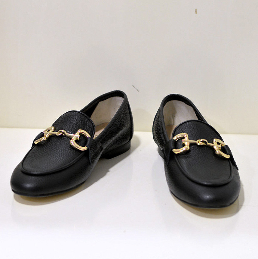 Gianluca Pisati Moccasins / Loafer Zoe aus feinstem Wildleder Hirschleder in schwarz mit Spange