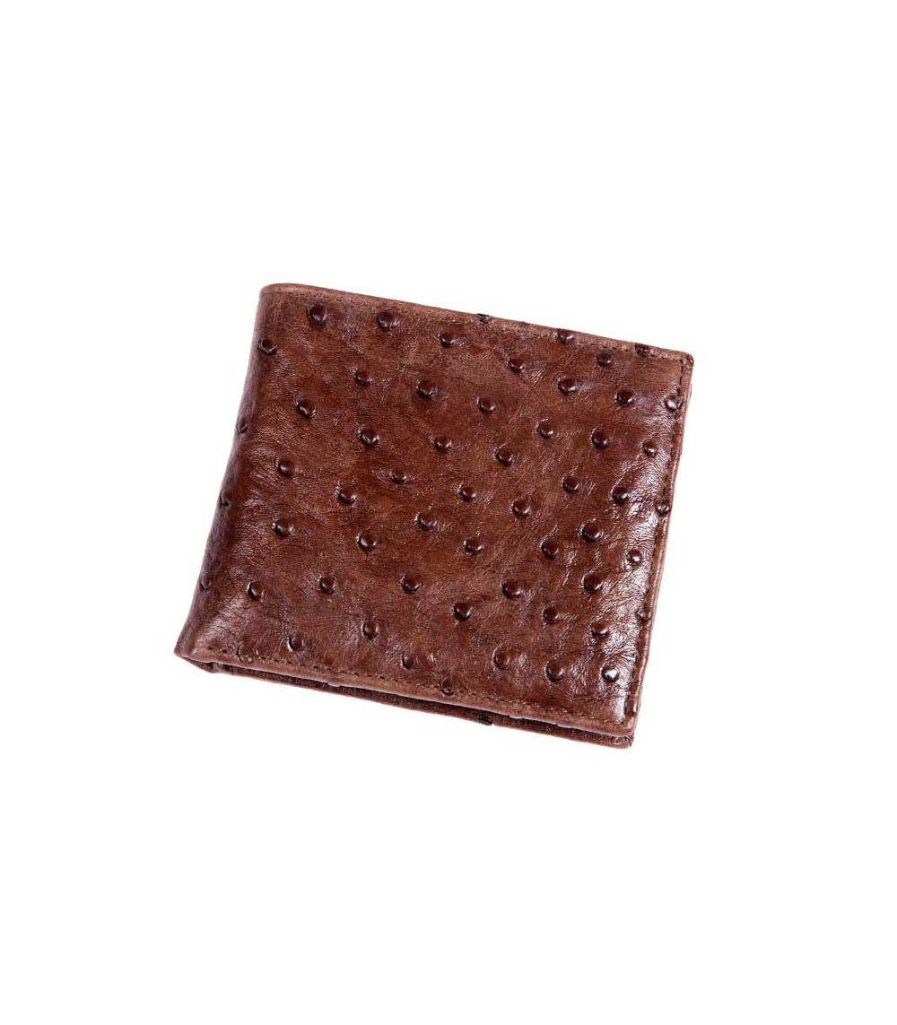 Possum Geldbörse aus feinstem Strauß Leder American double Card Holder braun