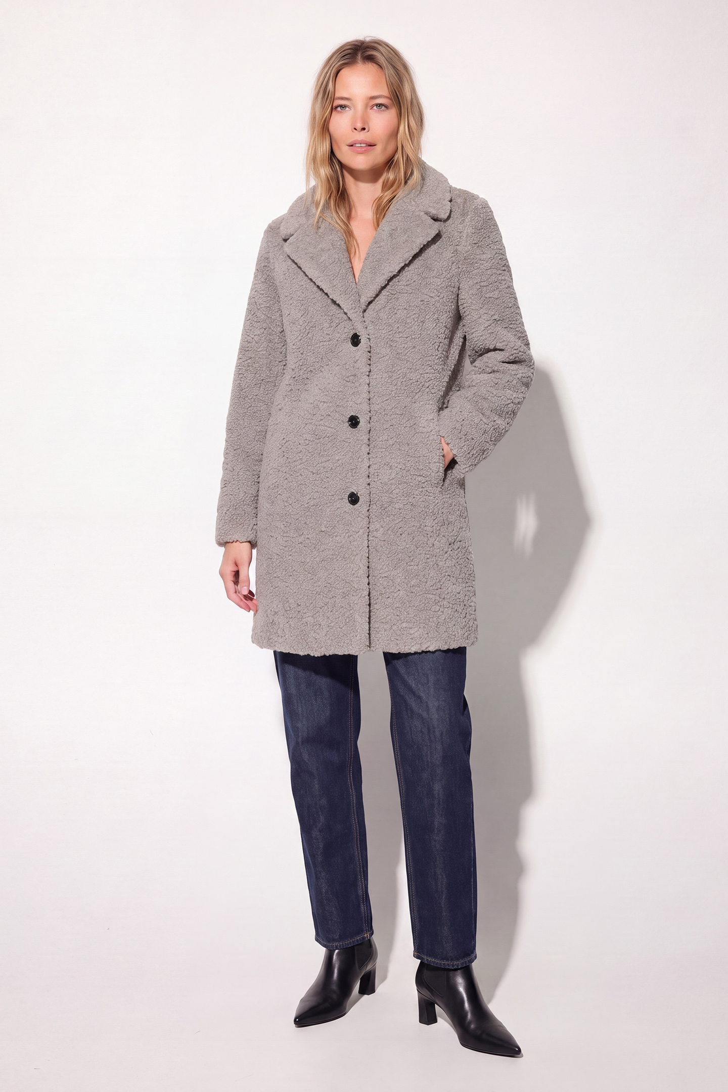 RockandBlue Mantel Diddi Coat in grau / Kunstfell