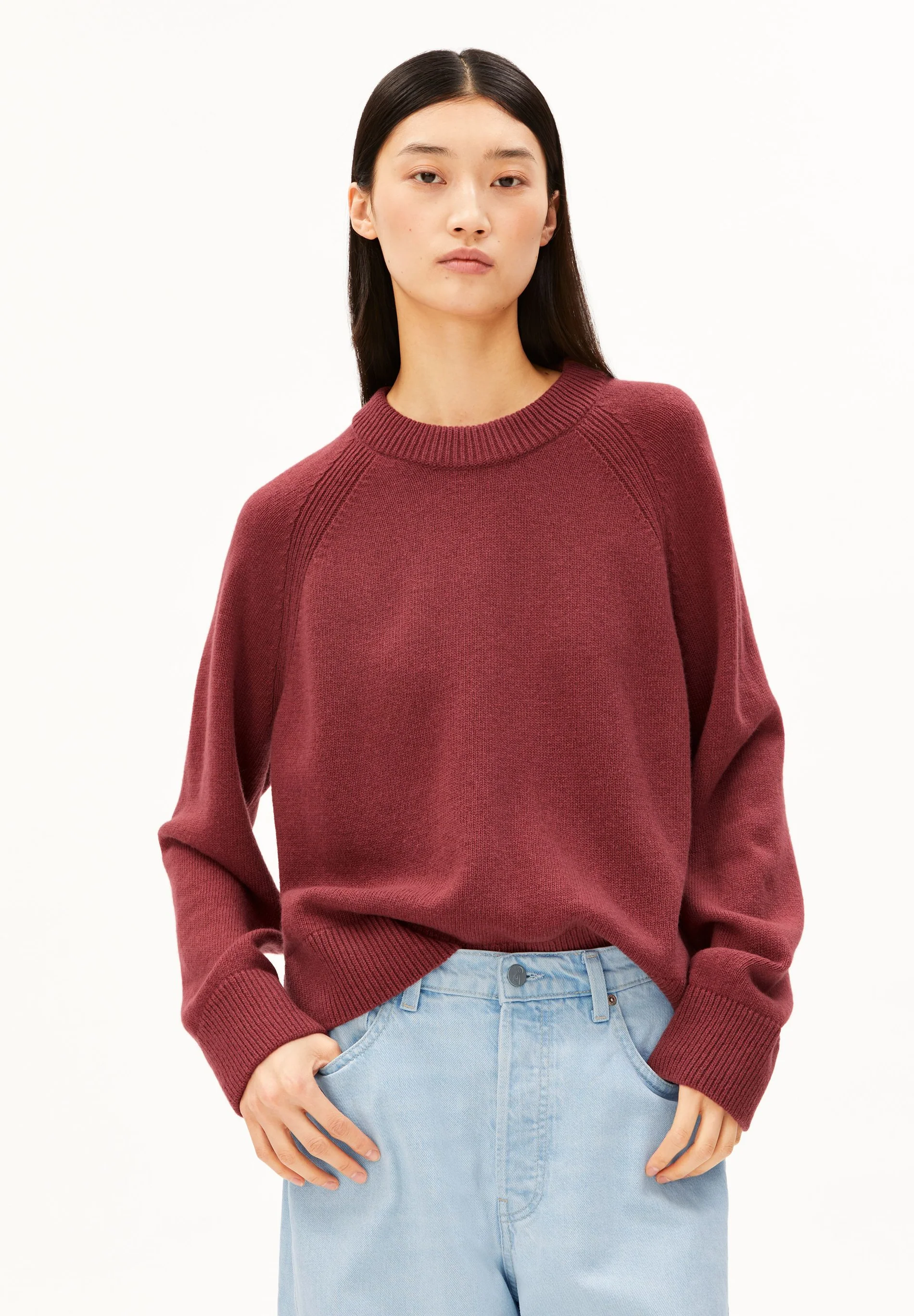 Armedangels WOLL-STRICKPULLOVER Bio-Woll Mix (recycelt) in velvet ember