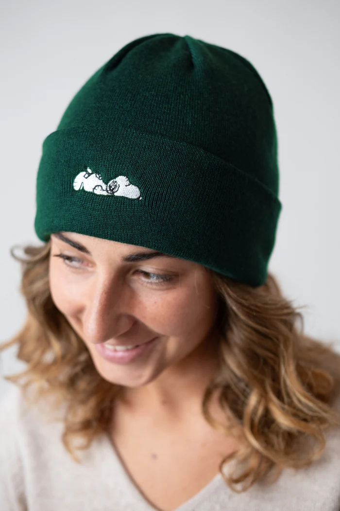 Bavarian Caps - Unisex Stick-Haum "Peanuts: Snoopy" - dunkelgrün / Mütze