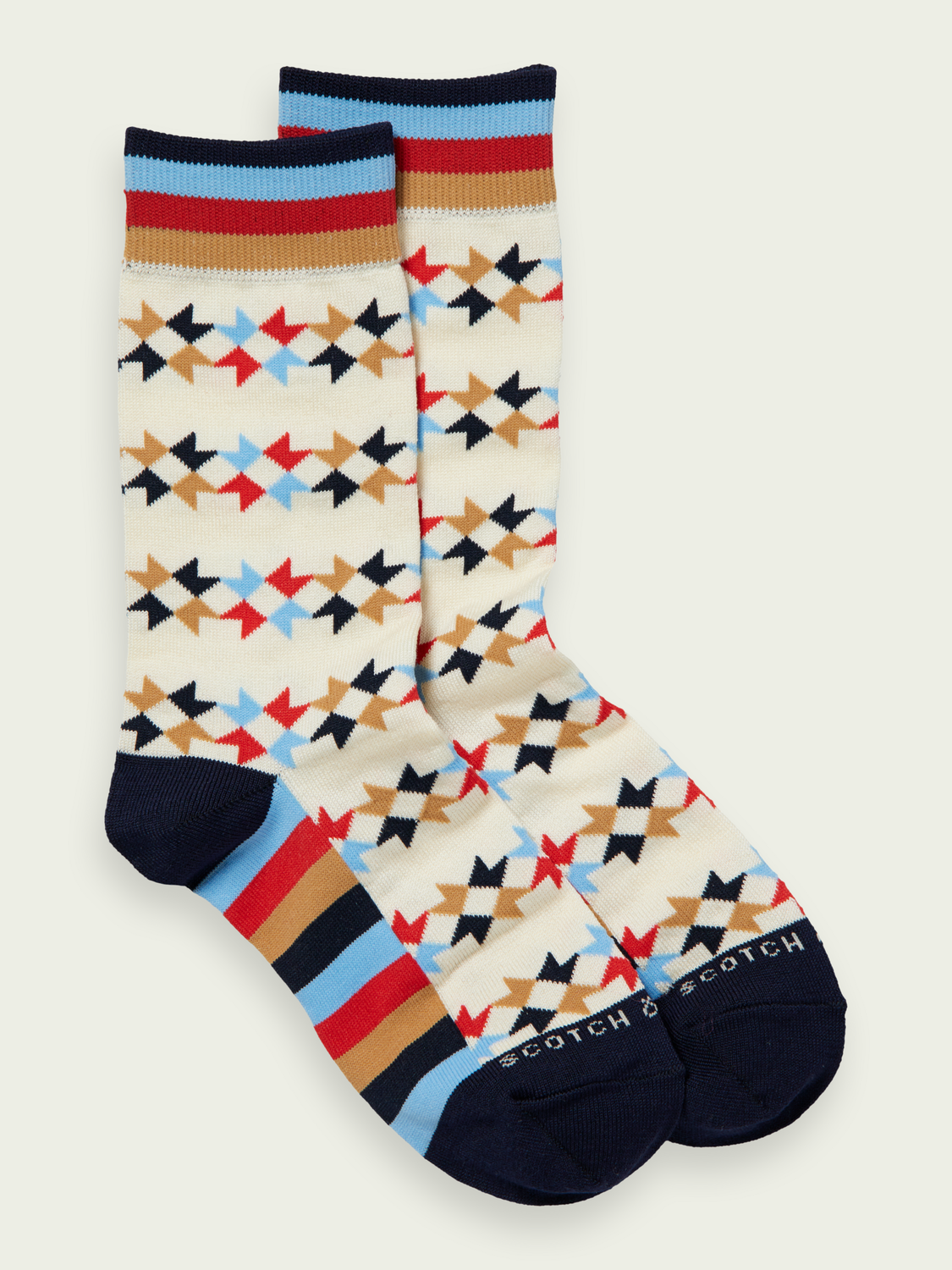 Scotch&Soda festliche Damen Socken in Multi Aztec Fair Isle