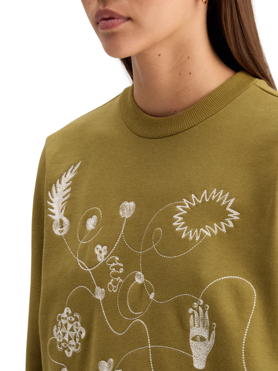 Scotch&Soda EMBROIDERED REGULAR FIT SWEATSHIRT in olive Scotch&Soda EMBROIDERED REGULAR FIT SWEATSHIRT in olive