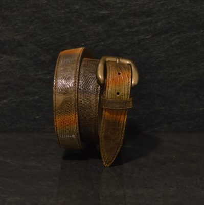 Ralph Gladen Lizard Gürtel Breite 3,0cm in braun orange / Eidechsenleder