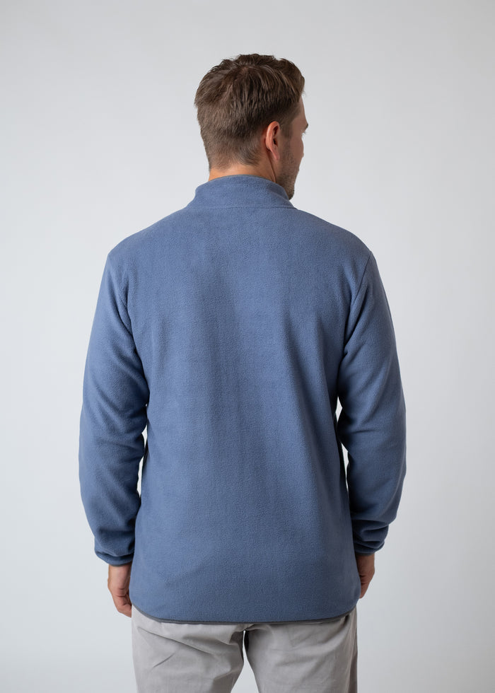 Bavarian Caps - HS70-2-1 warmer Fleece-Troyer "Edelweiß" in dunkelblau
