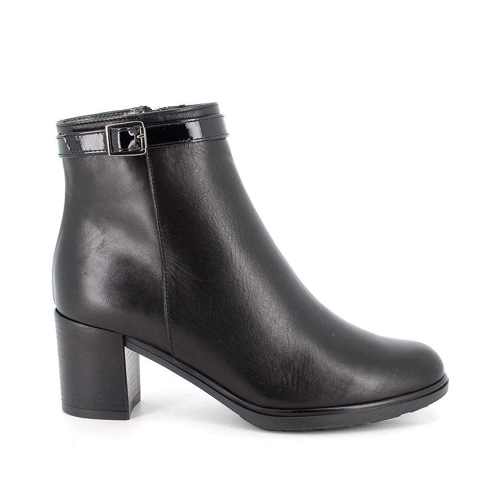 Igi&Co edle Damen-Stiefeletten aus Leder mit Absatz, schwarz 