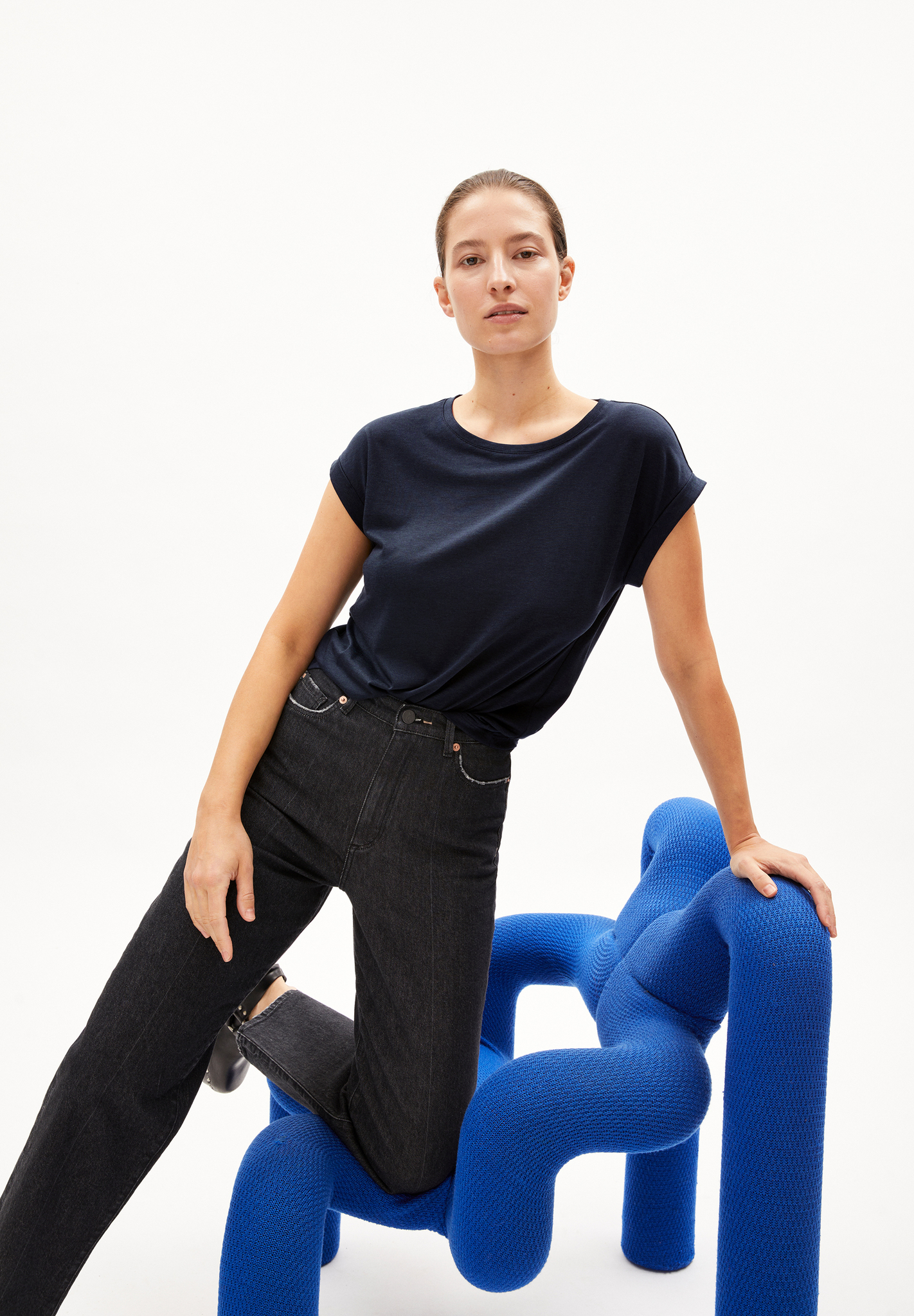 Armedangels JILAANA T-Shirt Loose Fit aus TENCEL™ Lyocell Mix in night sky Armedangels JILAANA T-Shirt Loose Fit aus TENCEL™ Lyocell Mix in night sky
